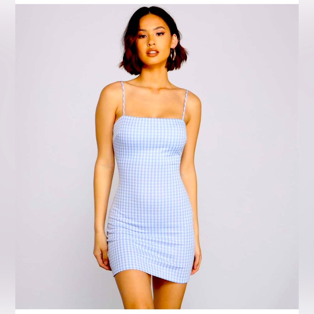Gingham mini dress
